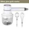USB Rechargeable 3-in-1 Mini Portable Electric Kitchen Hand Mixer Wireless Garlic Chopper Cordless Whisk for Car Cordless