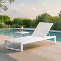 Modern Mesh Fabric Lounger With Aluminum Frame for Beach Garden Patio Hotel Resort Poolside Durable Lounger