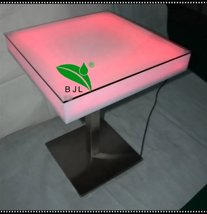 Night Club Furniture Waterproof Led Lighted Acrylic square bar Table