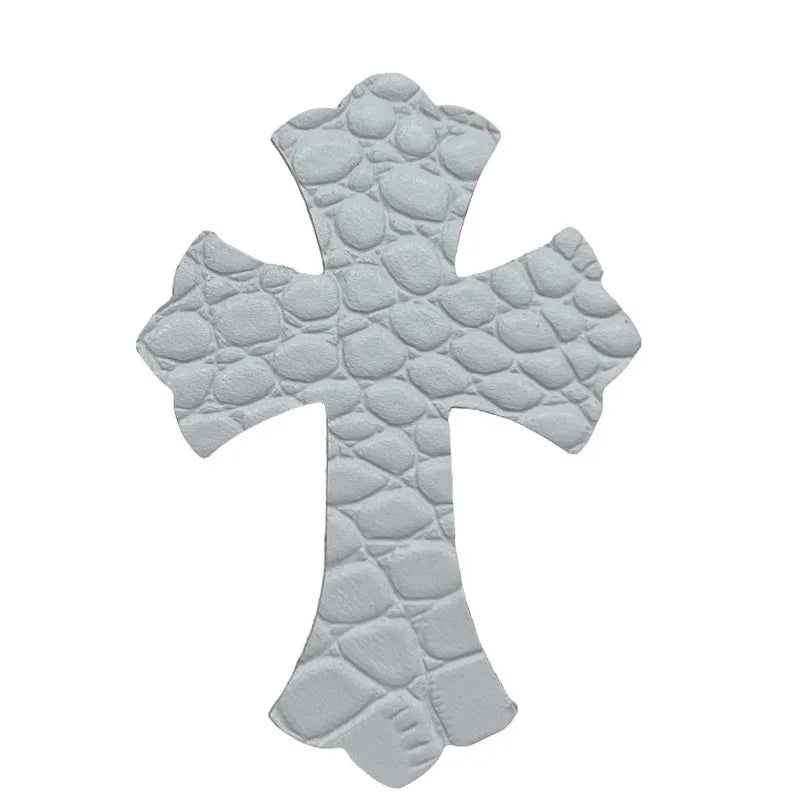 4.5*6.5cm Sheepskin Leather Patch With Cross Shaped Leather Label Genuine Leather DIY With Multiple Colors-106-182