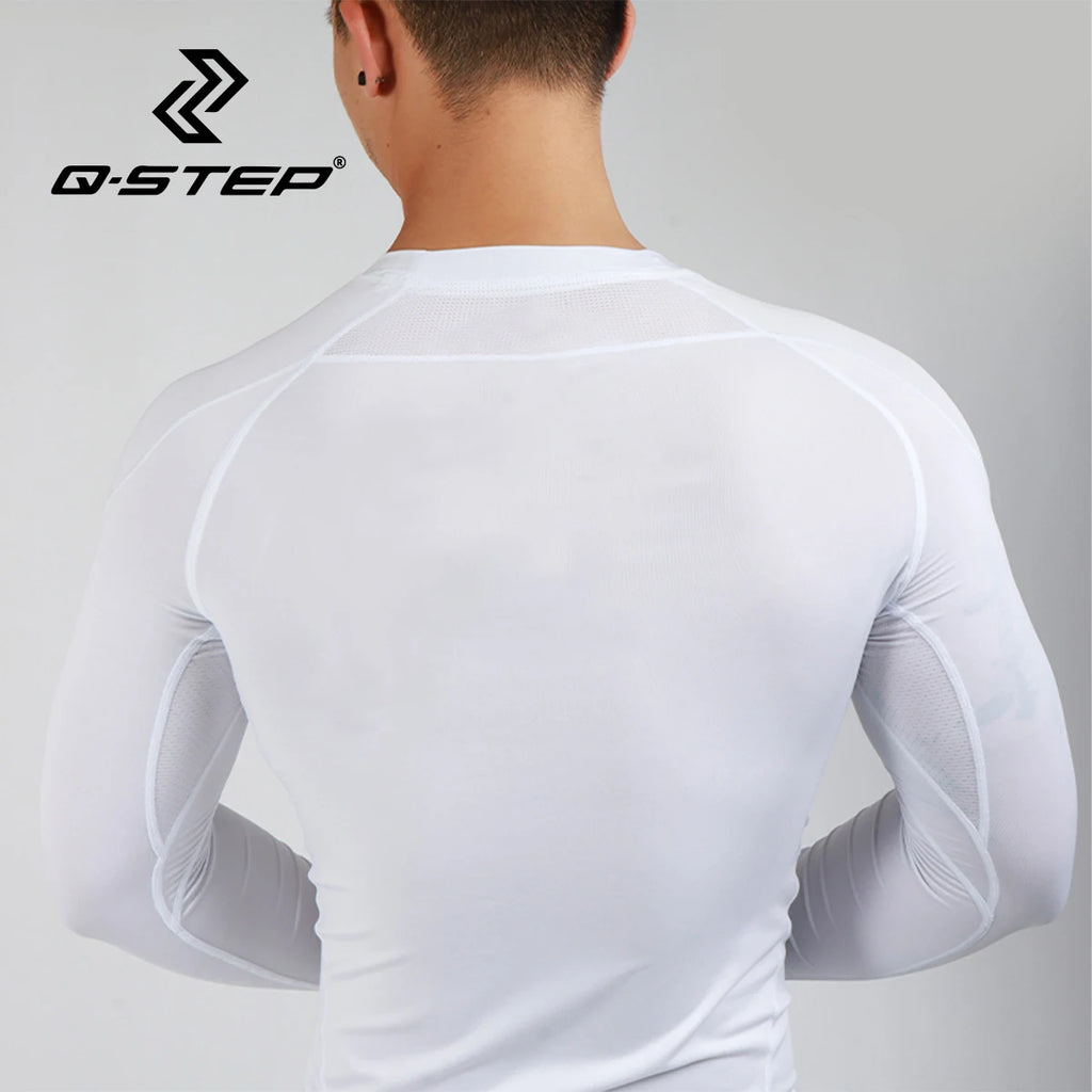 Men's Long Sleeve Winter Compression Top Quick-Drying Fleece-Lined High Elasticity for Basketball Fitness Sports Training