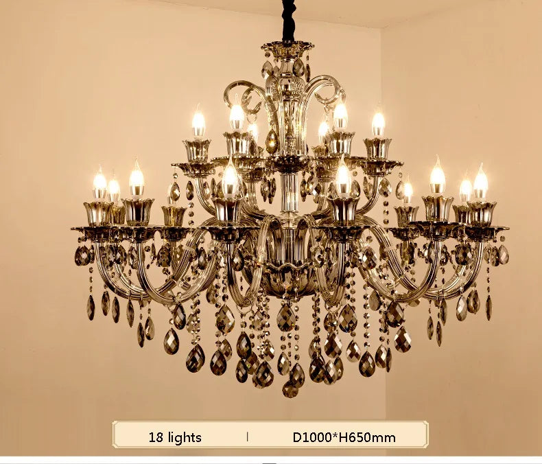 Modern Candle Crystal Lamp Living Room Large Crystal Chandelier Lighting Modern Atmosphere Restaurant Bedroom Hanging Lamps