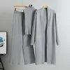 Vintage Fashion Ladies 3-Piece Set Long Cardigan Knitted Pant Ladies Sweater Suit-Casual Spring Autumn Styles