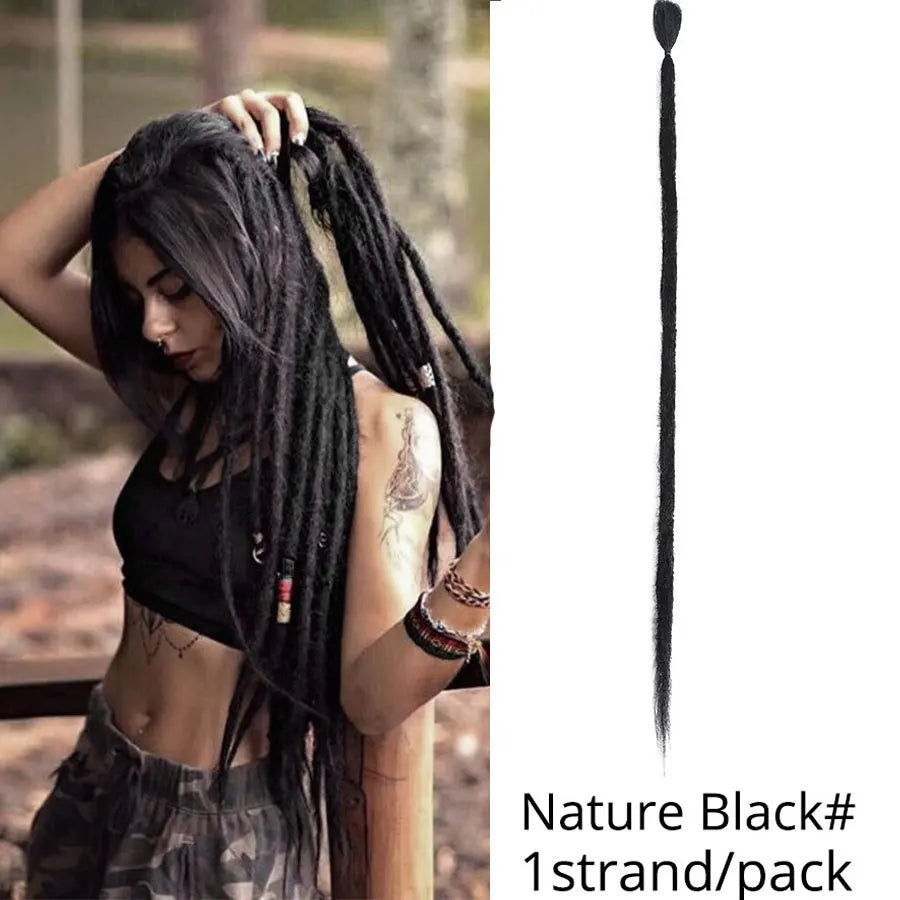20"36Inch 5Strands Handmade Dreadlocks Extensions Ombre Synthetic Dreads Dreadlocks Twist Braiding Hair Reggae Dreads Braids 