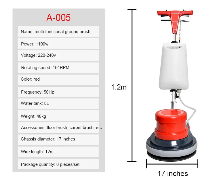 A-005 Multifunction Floor Polish Machine,new Design 154RPM for Cleaning Concrete