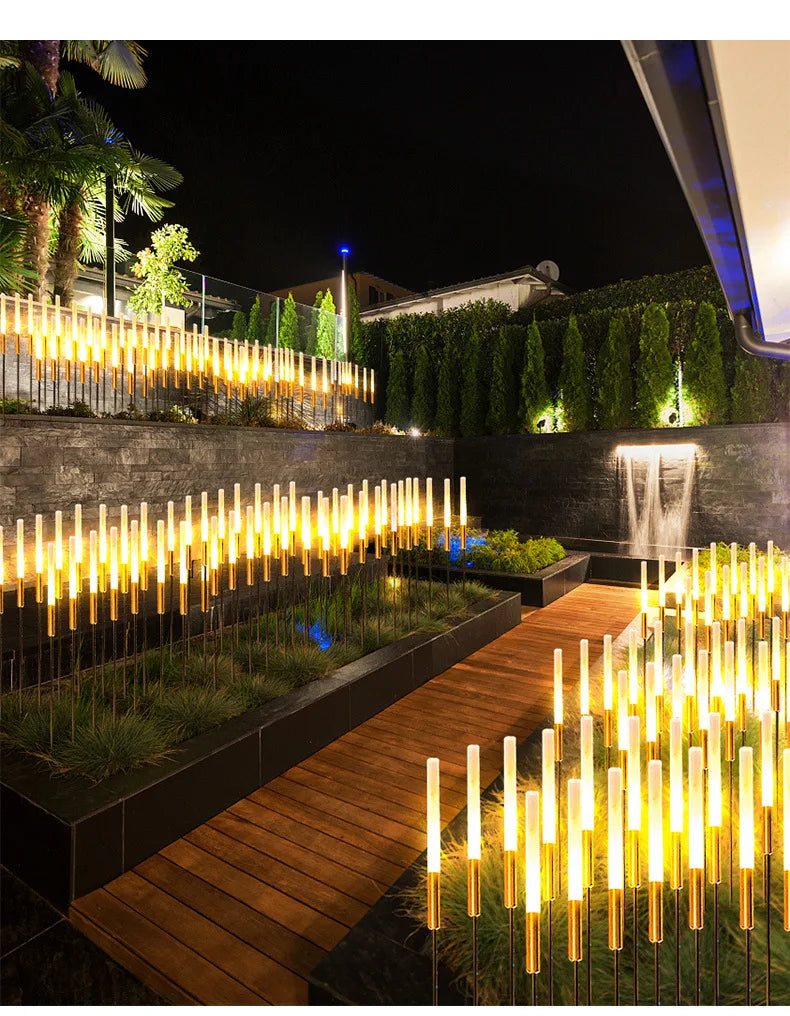 Solar reed lights, outdoor waterproof garden lights, outdoor landscape lights, decorative lights, park lawn lights
