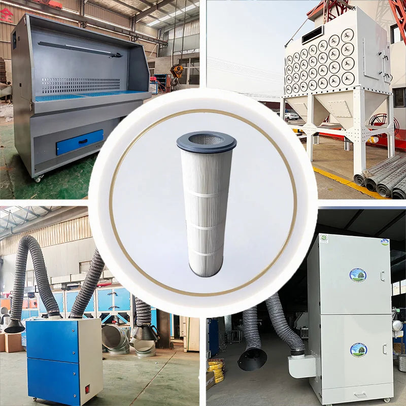 High-Efficiency Anti-Static Pleated Air Filter Cartridge Dust Collector Industrial Dust Removal Made Polyester Fiber Air Filter