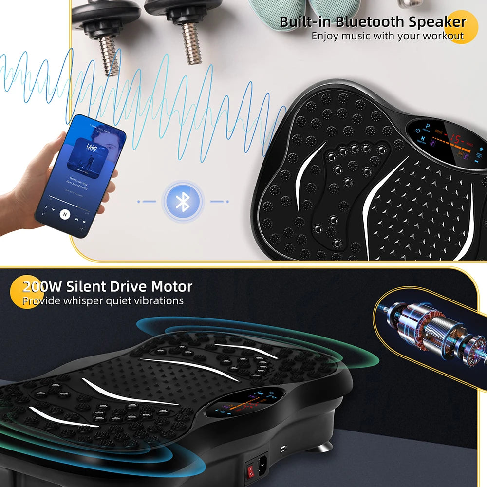 Workout Fat Exercise Relax Fitness Mini Vibration Plate Body Vibration Fitness Trainer with Speaker for Home