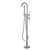 Brass Stainless Steel Dual Freestanding Bath Shower Mixer Floor Stand Mounted Tub Filler Bathtub Faucet Slide Bar Hotel Use