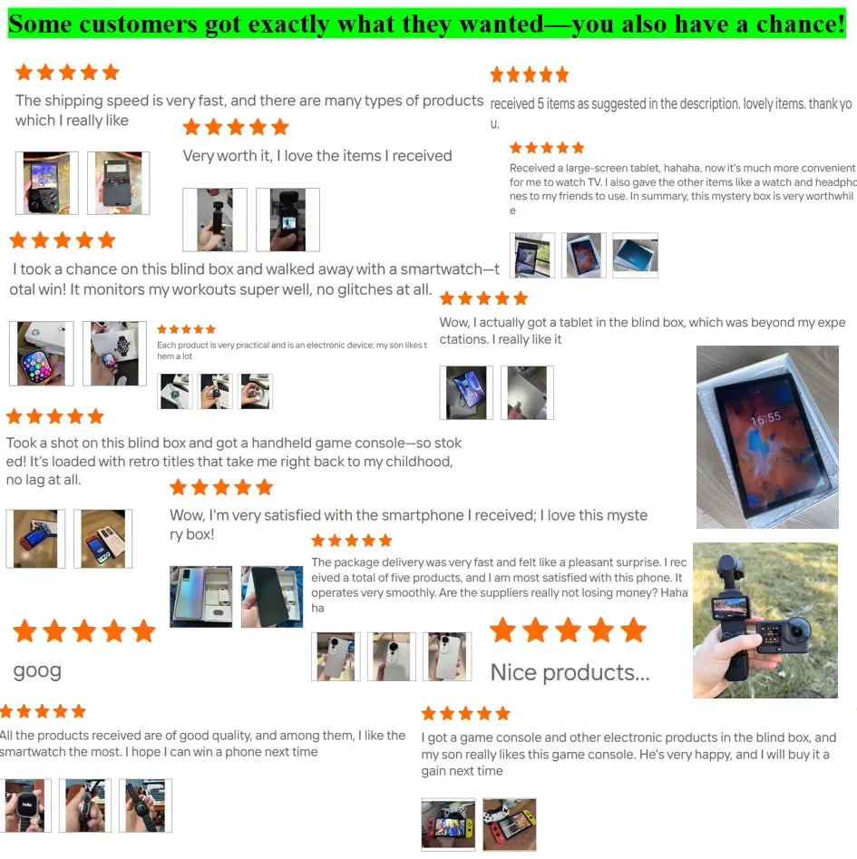 Lucky Electronics Mystery Box High Quality 3C Product 100% Surprise New Christmas Gift Watch Earphone Smartphone Tablet Laptop