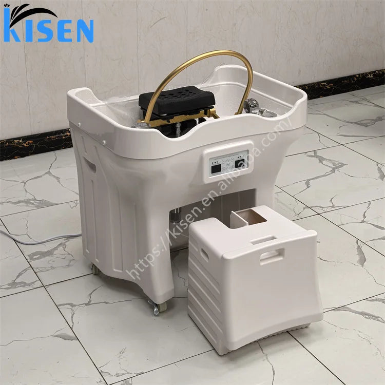 Kisen Head Spa Bac Salon Shampoo Basin Portable Sink Pipeless Water tank Colorful Light EU UK US AU Plug 7-10days Delivery