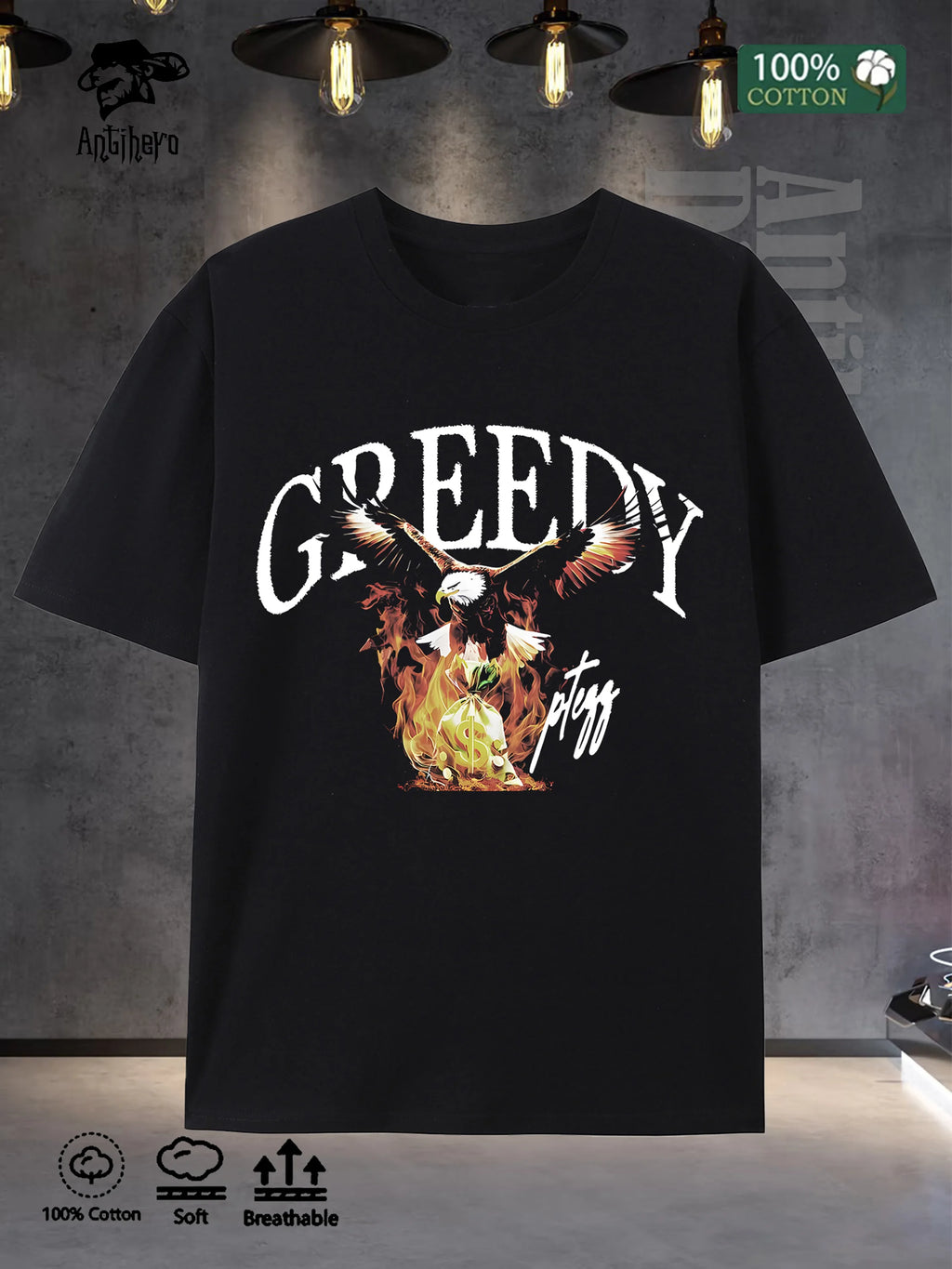 Mens 100 Cotton Oversized T Shirt 5 Colors 2025 Summer Streetwear US Stock Fast Delivery