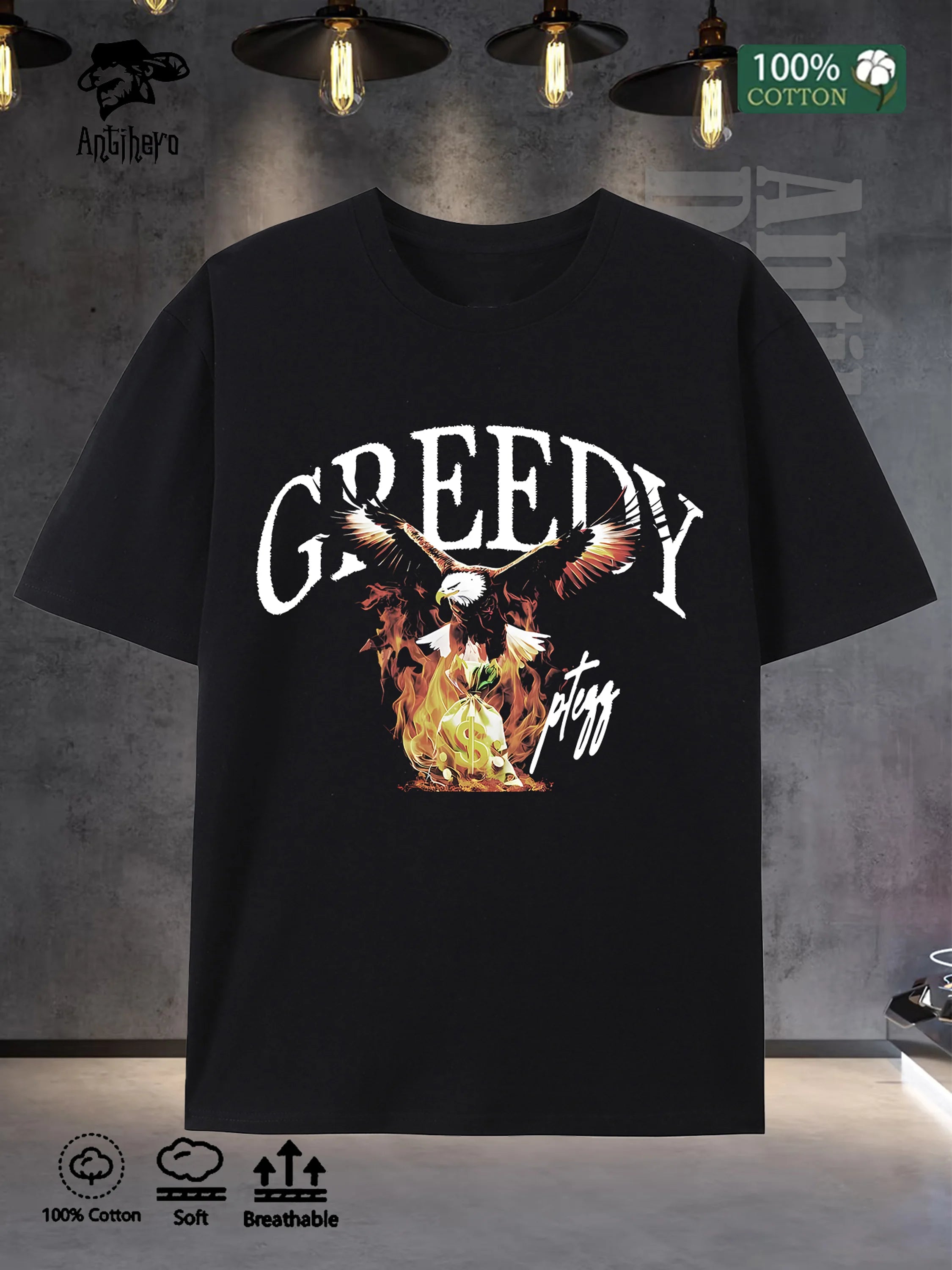 Mens 100 Cotton Oversized T Shirt 5 Colors 2025 Summer Streetwear US Stock Fast Delivery