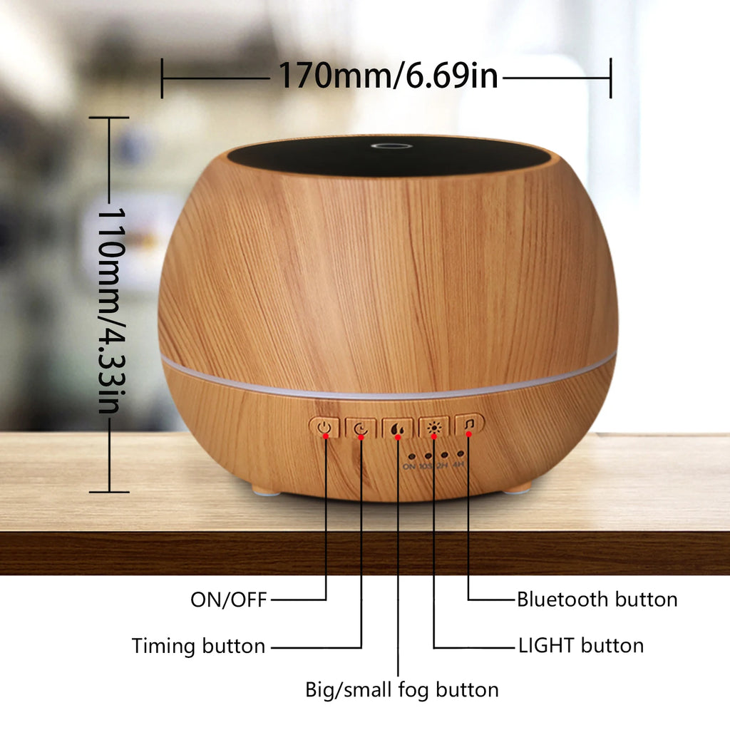 Smart Alexa 500ML Electric Essential Oil Aromatherapy Ultrasonic 36dB Low Noise App-Controlled Wifi Aroma Diffuser Home Office