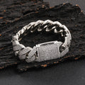Wholesale 925 Silver Mosan Moissanite Bracelet European American Hip-Hop Style 20mm Cuban Chain Men's Diamond Bangle"