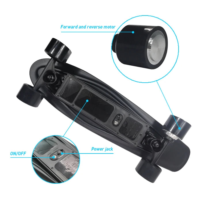 All-Terrain Mini Electric One-Wheel Skateboard for Kids 350W Hub Motor Flat-plate Youngsters PU Material