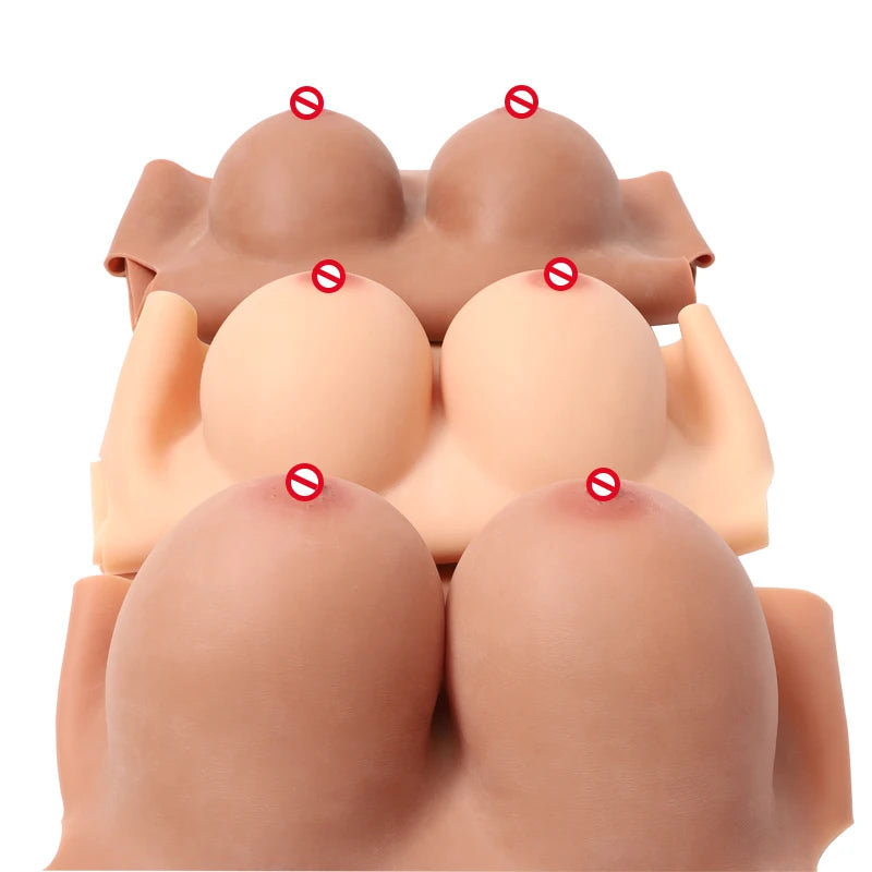Artificial Silicone Female Nipple Costume I Cup Boobs Form Sissy Shemale Silicone Fake Breasts Shapewear