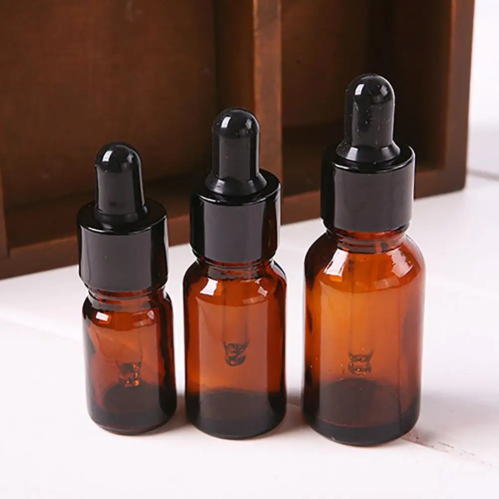 Empty Dropper Bottle Amber essential oil Glass Aromatherapy Liquid Brown 5-50ml Drop for massage Bottles Refillable