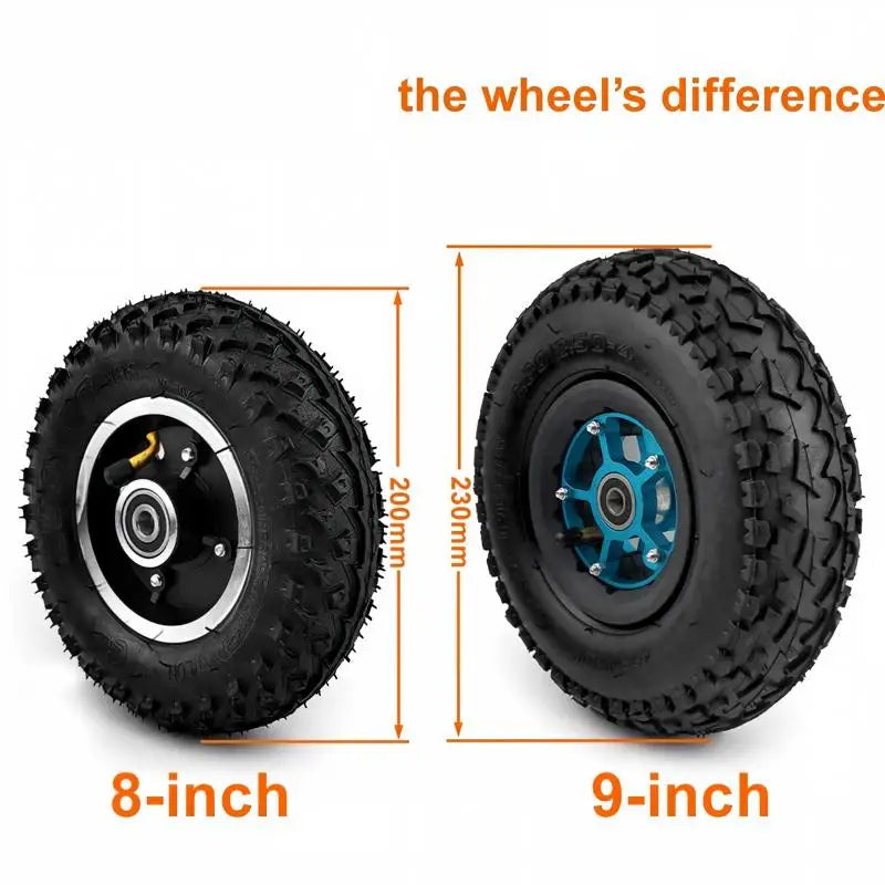 Blue Personality 4WD Belt Drive Electric Skateboard, 11-inch Truck 9-inch Wheel Off-Road Longboard Frame Board