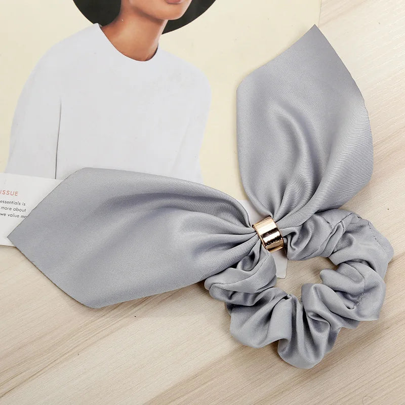 Cute Rabbit Ear Floral Women Hair Accessories Elastic Hair Band Hair Rope For Girls Rubber Band Tie Hair Scrunchies