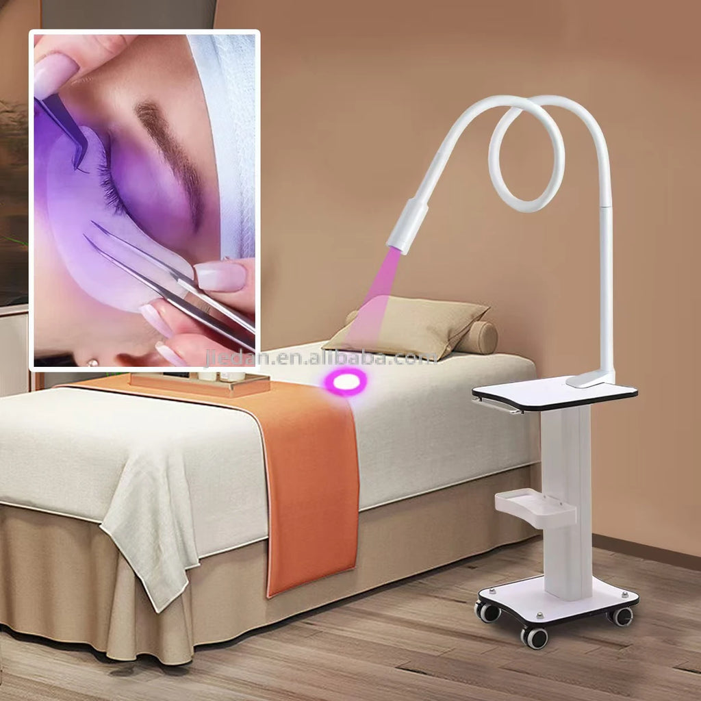 Professional 5W UV LED Lamp for Nail Grafting Lashes White Black Eyelash Lamp with Electric Power Supply Fast Curing Uv Lamp