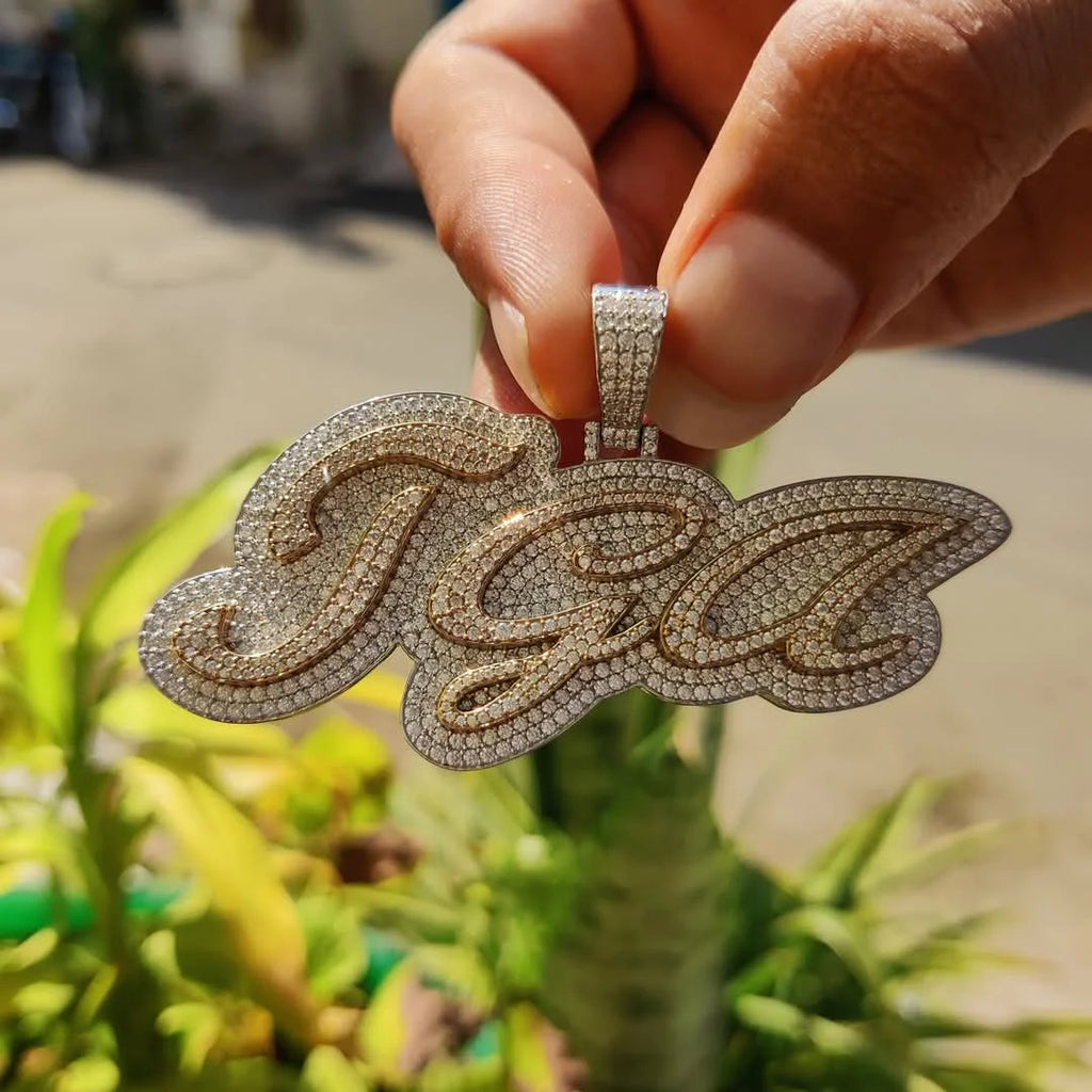 Iced Out Moissanite Diamond Gold Plated Hip Hop Pendant with Brilliant Shine for Men and Women Streetwear Jewelry From India