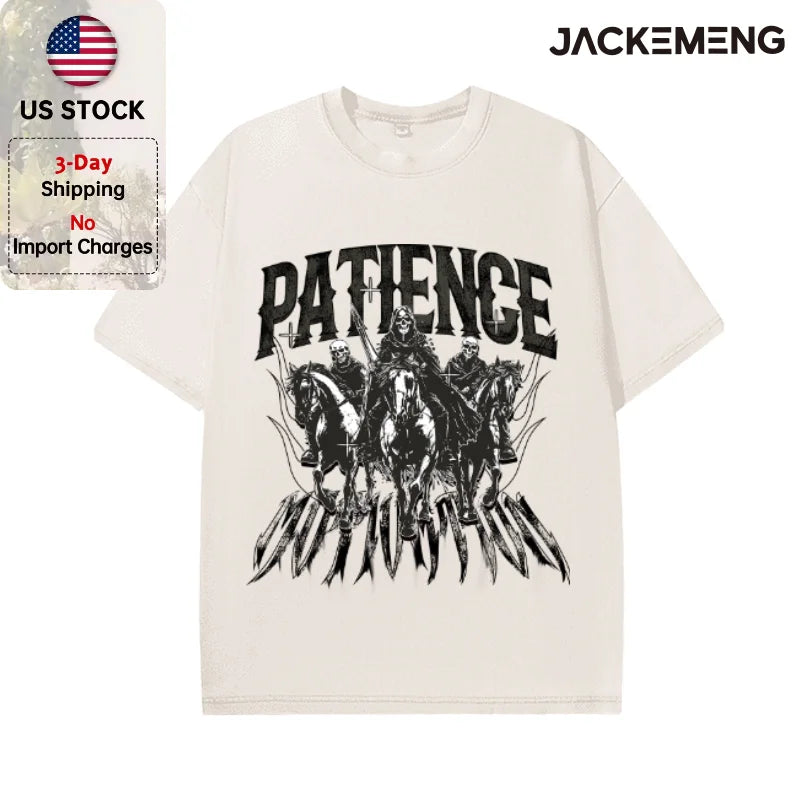 Oversized Washed Retro Gothic Skull Streetwear Print Tshirt USA Stock Wholesale Y2K Casual Tee