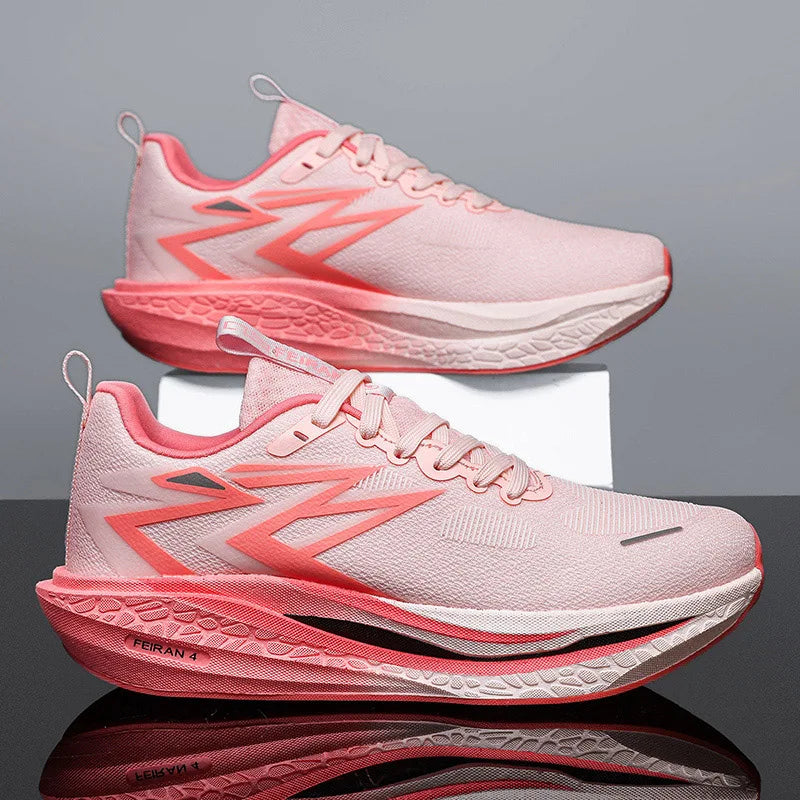 Greatshoes Mesh Upper Trail Running Shoes for Woman, Pink Women Trainer Shoes, Hot Selling Carbon Running Shoes