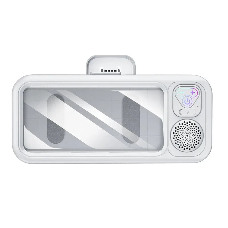 Waterproof BT  Speaker Mobile Phone Case Holder Anti-Fog Touch Screen 360 Rotation for Shower Bathroom  Kitchen Swim Universal