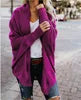 Bat Sleeve Large Knitted Cardigan Sweater Women's Outer Coat Solid Color Knit