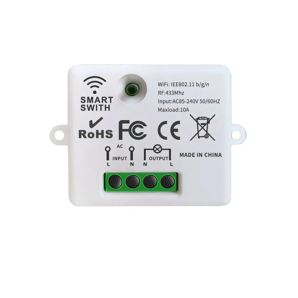 Mini WiFi Light Switch Timer Wall panel switch RF 220V Controller Tuya Smart Life APP Control Work With Alexa for Home Appliance
