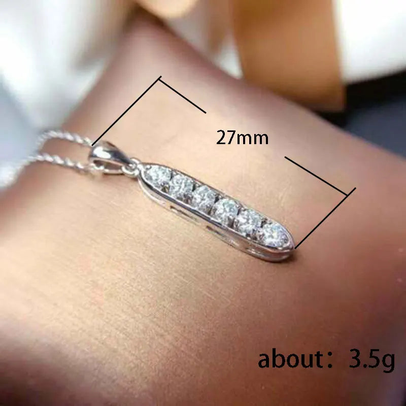 Minimalist Classic Engagement Bar Pendant Necklace for Women Collarbone Link Chain Zircon-Inlaid Copper Alloy Fashion Jewelry