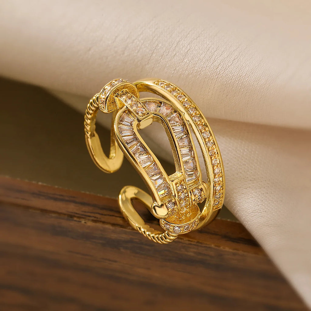 Stocks Cheap Brass Cz Ins Style Fashion Women Adjustable Rings