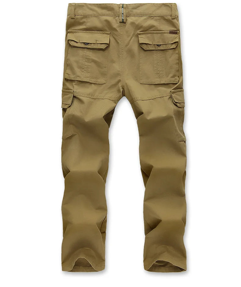 Men's Spring Cargo Pants Cotton Military Multi-pockets Joggers Baggy Pants Casual Trousers Overalls Army Pants Plus Size 44