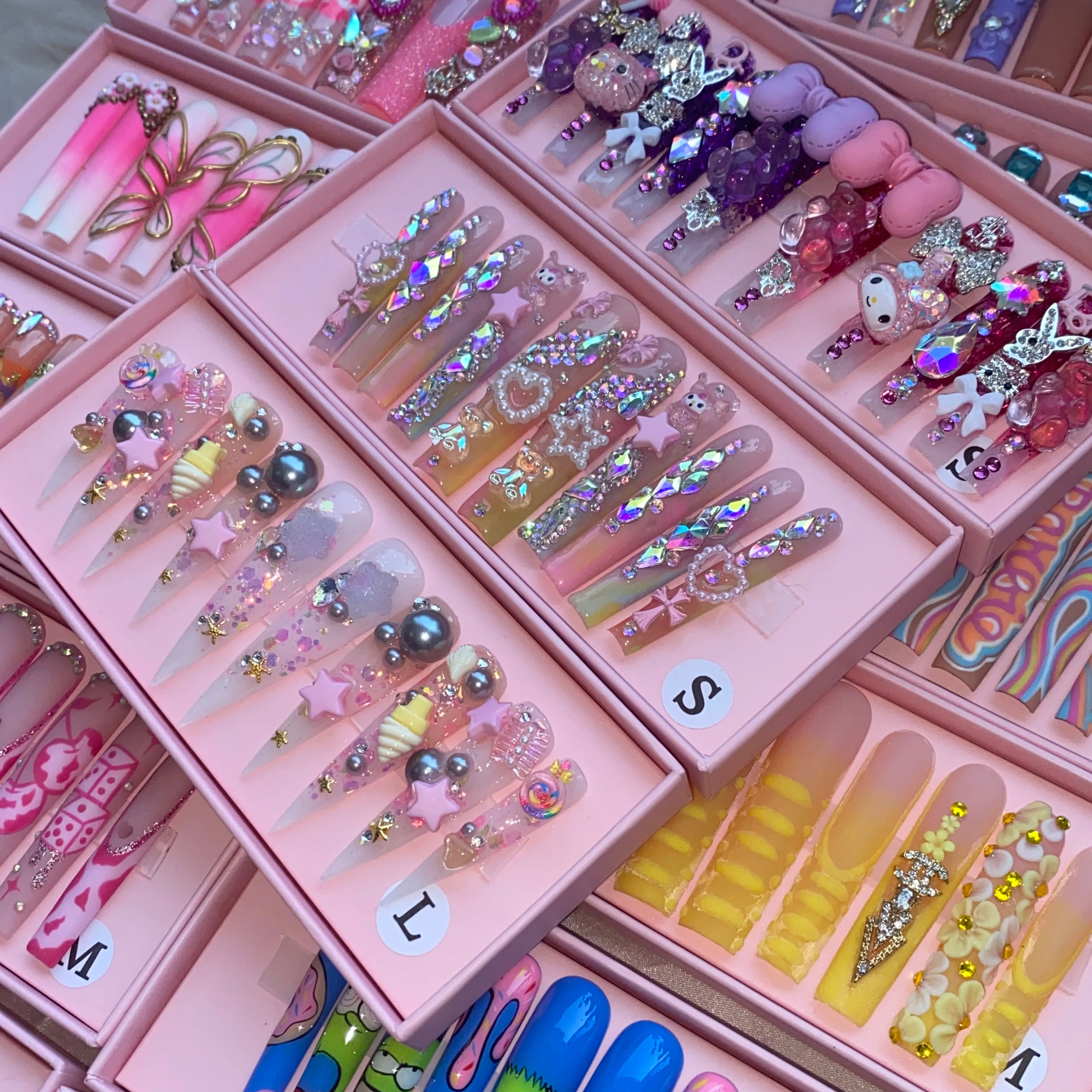 10Pcs Colors Wholesale Hand Paint Gel Best-selling Beautiful Luxury Customized Handmade Press on Nails