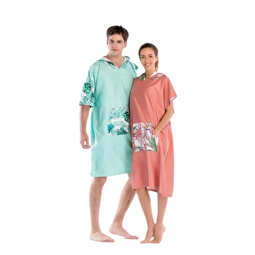 Wholesale Custom Digital Printed Surf and Swim Hooded Poncho Beach Towel