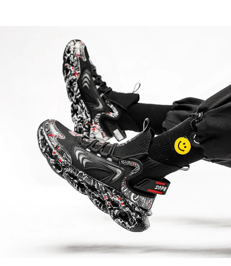 Men's Casual Sneakers Breathable Luxury Trainer Race Shoes Fashion Loafers Running Shoes for Male Comfortable Tenis