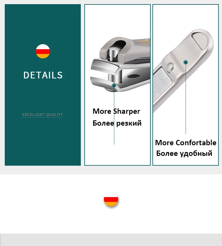 Nail Trimmer Pedicure Scissor Nail Clippers Stainless Steel Anti Splash Fingernail Cutter Manicure Tools Bionics Design