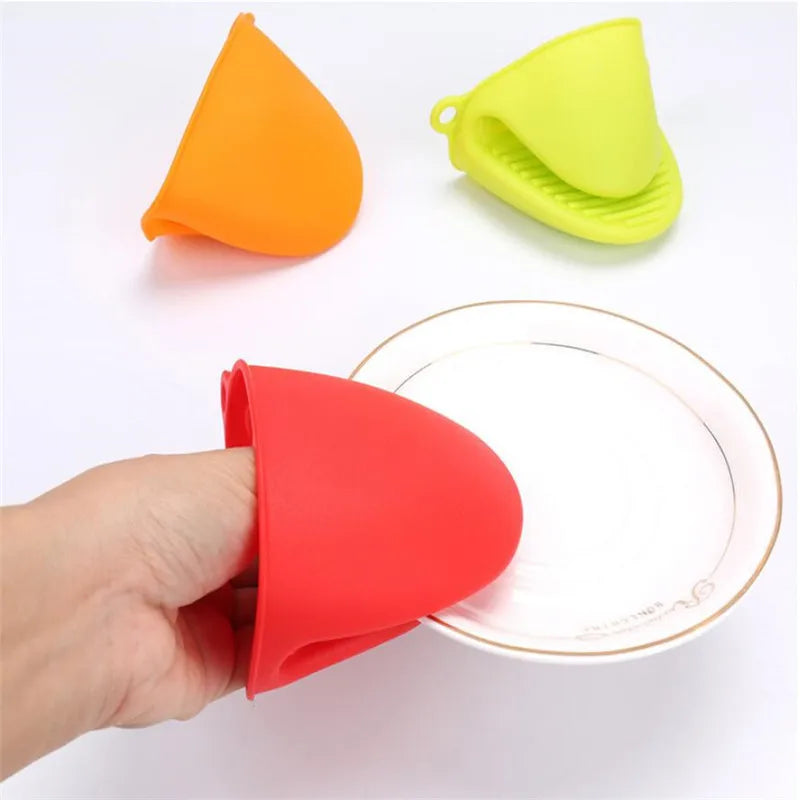 1pc Thicken Baking Silicone Oven Mitts Microwave Oven Glove Heat Insulation Anti-slip Grips Bowl Pot Clips Kitchen Gadgets