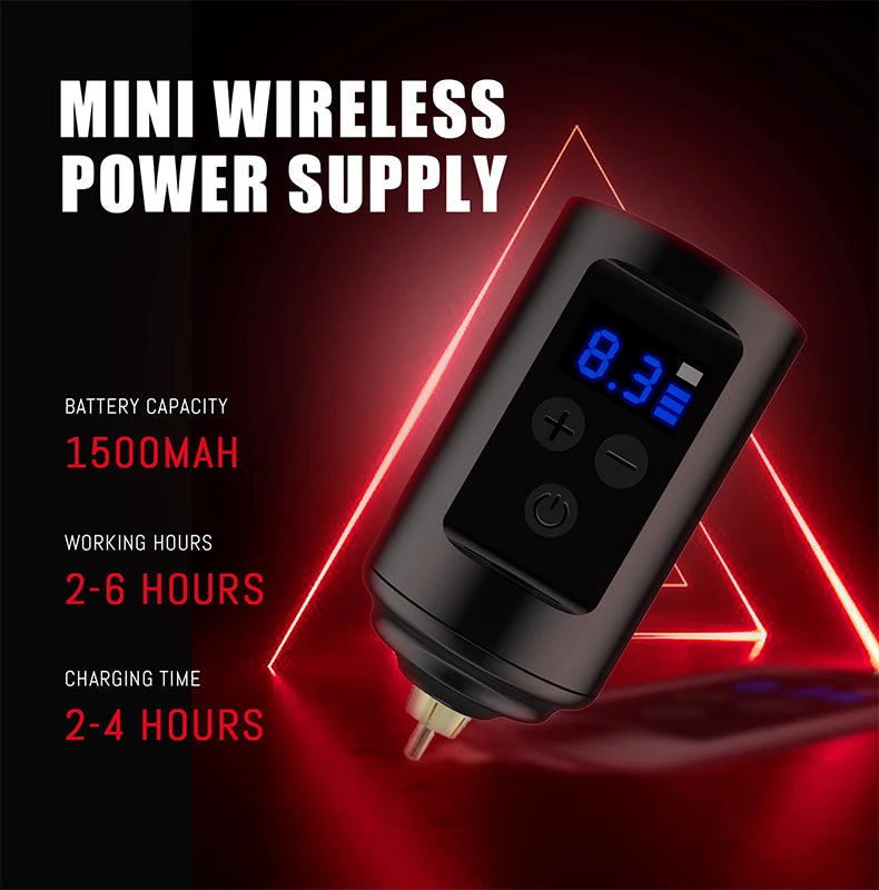 RCA DC Yilong/OEM Model 1600255 Plastic Battery Wireless Tattoo Power Supply Digital Permanent Makeup Accessory Charging