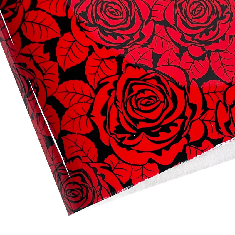 9PCS Rose Pattern Artificial Leather Set 8.2 "x11.8" A4 Can Be Used for DIY Making Jewelry, Bags, Hair Accessories, Earrings