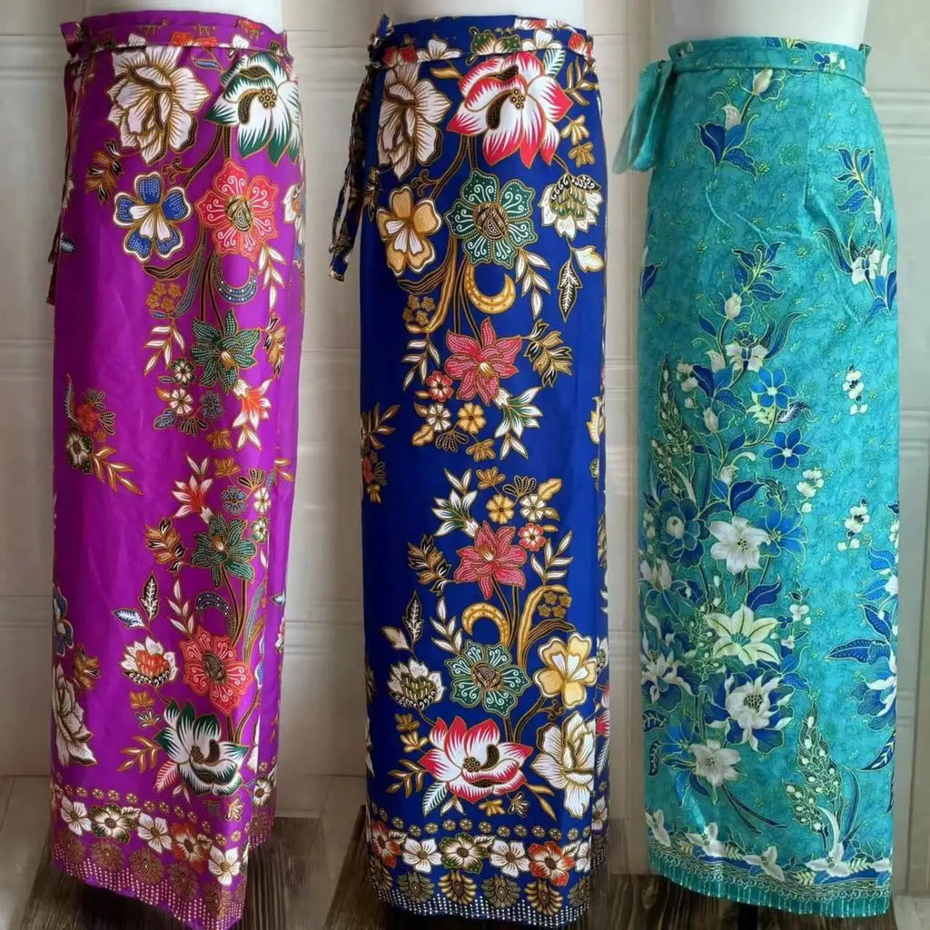 Factory Cheap Price Sarong Batik Lungi Polyester Thai Print Peach Skin Fabric