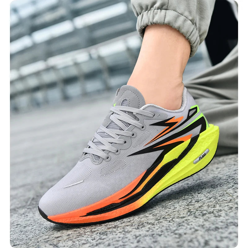 New Design Breathable Mesh Upper Fashion Casual Trainers Lace-up Tennis Sport Shoes for Men Spring Autumn Size 46