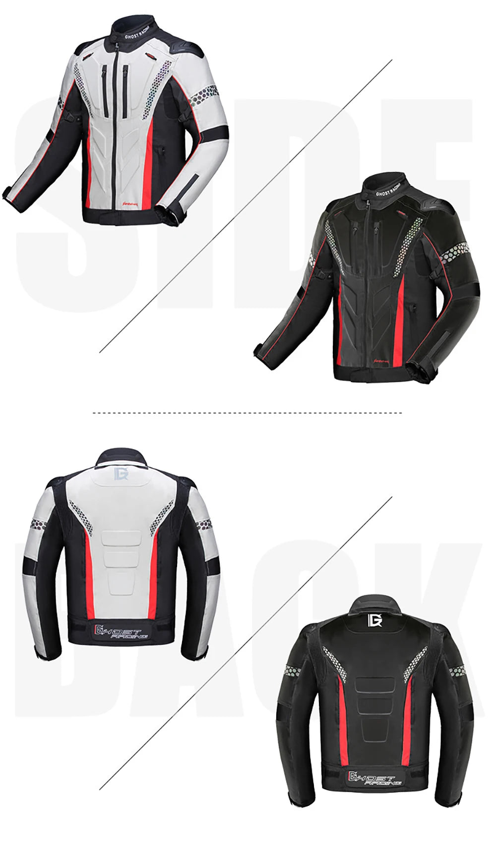 Motorcycle Jacket and Pants Suit Set Waterproof Windproof Protective Riding Gear for All Seasons Touring and Commute