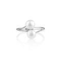 High Quality Natural Rose Gold Plated 92.5 Silver Classic Heart-Shaped Pearl Ring Claw Setting Dual Styling Options Women's