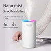 H2o Air Ultrasonic Humidifier with Essential Oil Aromatherapy Mini Design for Car & Hotel Use USB Powered 7-Color LED Lights