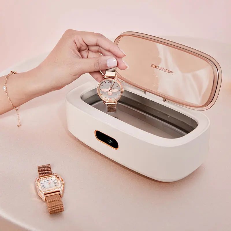Ultrasonic Automatic Glasses Cleaner Ultrasonic Cleaning Machine Portable Glasses Cleaner for Glasses Jewelry