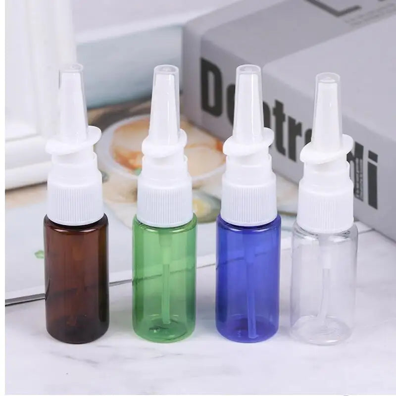 2pcs 10ml/20ml/30ml White Empty Plastic Nasal Spray Bottles Pump Sprayer Mist Nose Spray Refillable Bottling Packaging