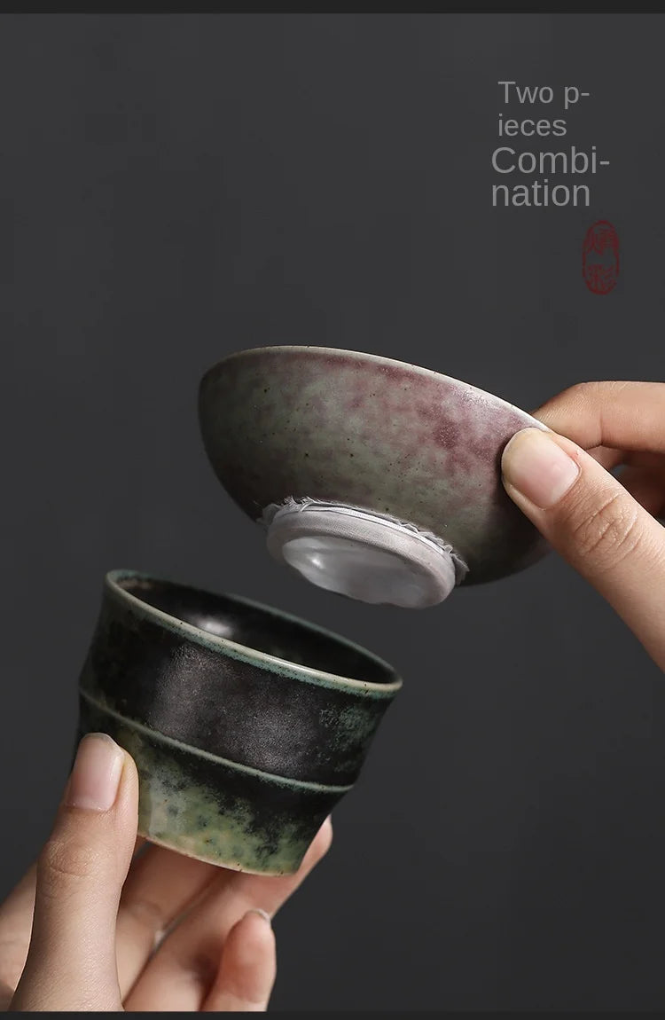 Kiln Baked Revitalizing Filter Tea Strainer Gauze Tea Leaf Filter Ceramic Tea Set Accessories Tea Cup Strainer Tea Pot Strainer