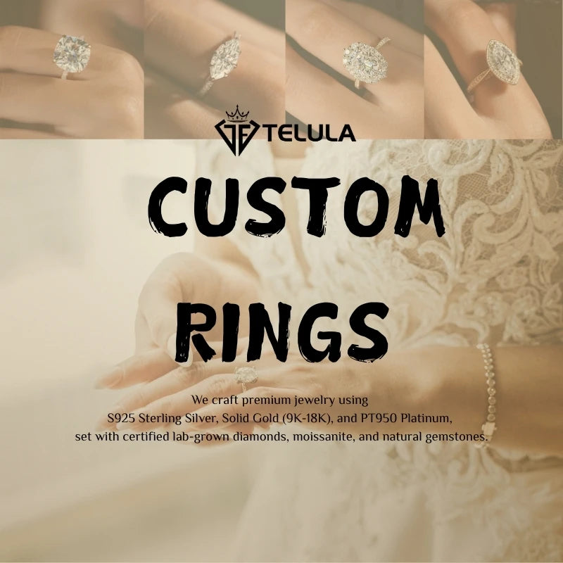 Wholesale S925 Sterling Silver Moissanite Rings VVS D Color Moissanite Jewelry GRA Certified Moissanite Ring